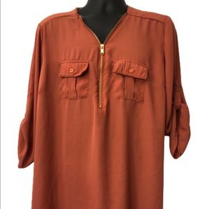 Rue21 Rue+ Zipper Front Women’s Blouse Size 3XL